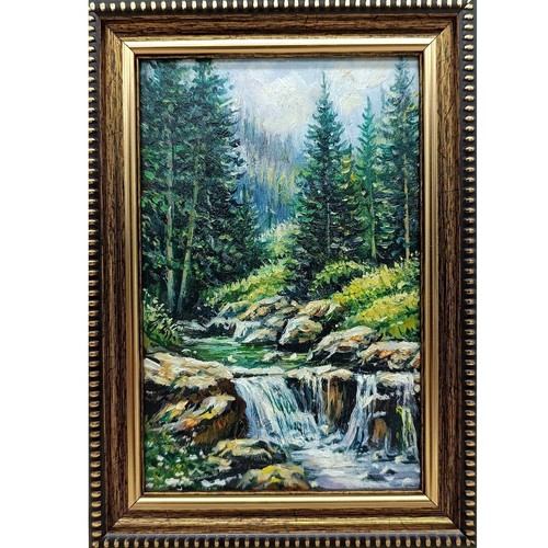 Forest stream original - forest, oil